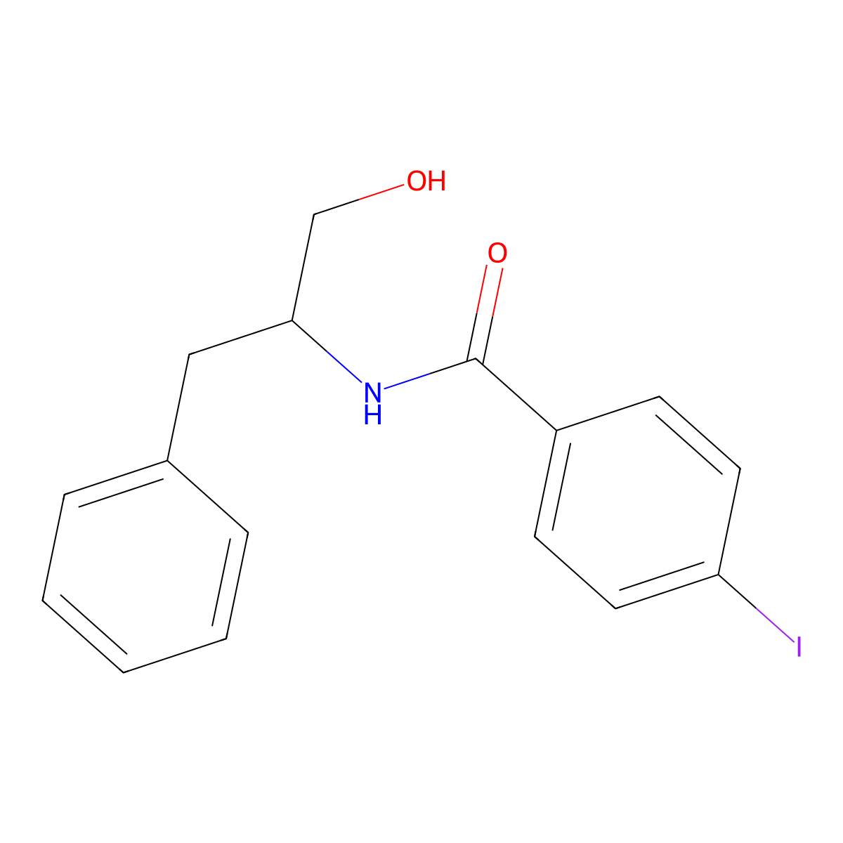 N-(1-hydroxy-3-phenylpropan-2-yl)-4-iodobenzamide molecular structure, CAS 478040-52-7