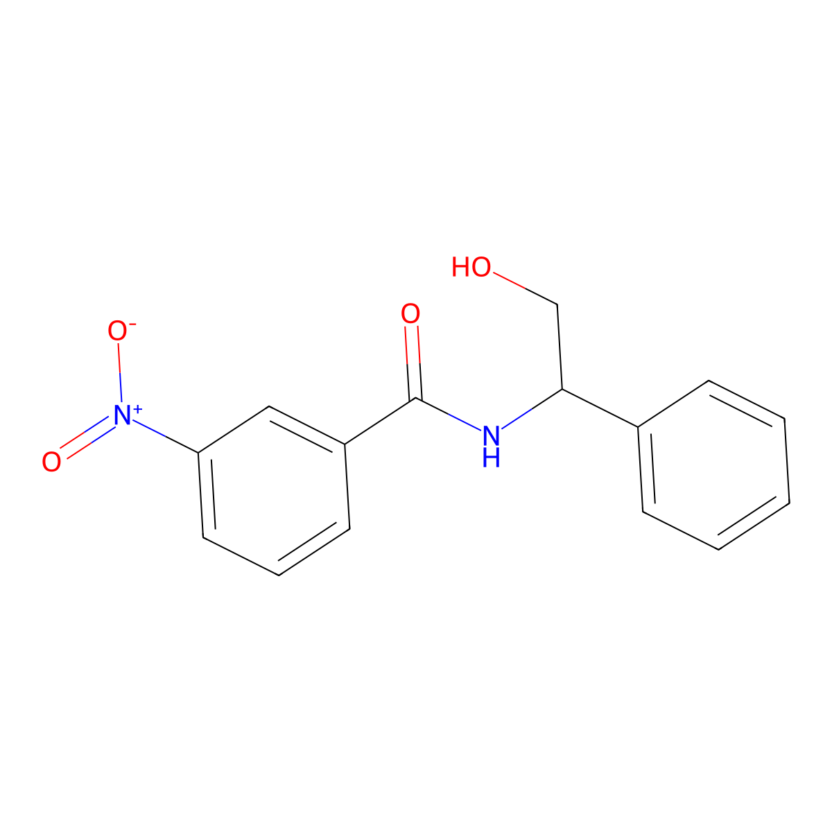 N-(2-hydroxy-1-phenylethyl)-3-nitrobenzamide molecular structure, CAS 478040-53-8