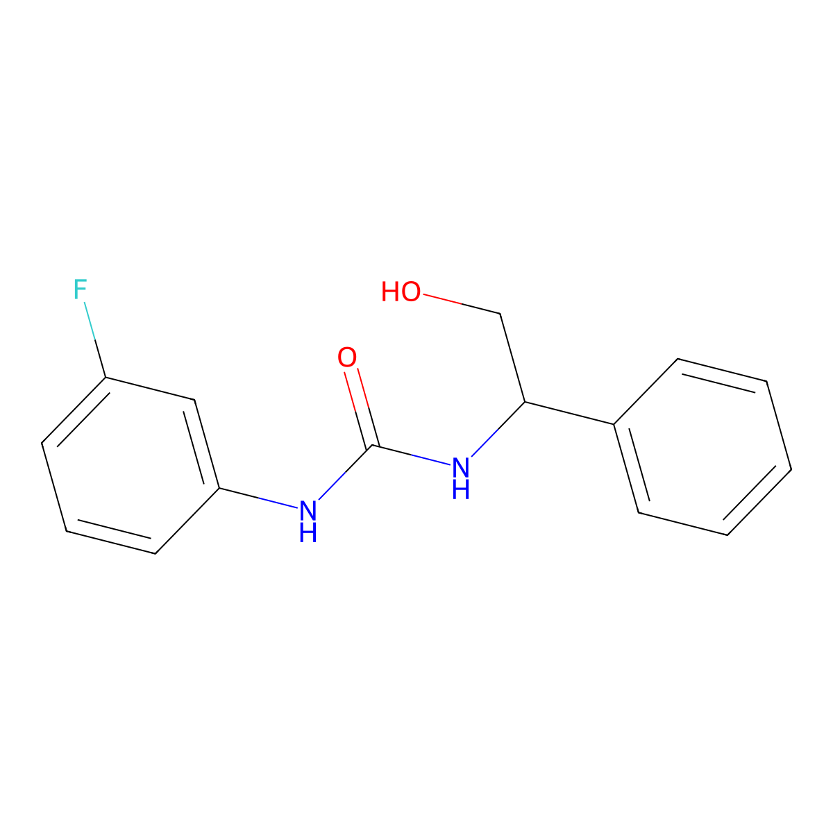 N-(3-fluorophenyl)-N'-(2-hydroxy-1-phenylethyl)urea molecular structure, CAS 478040-62-9