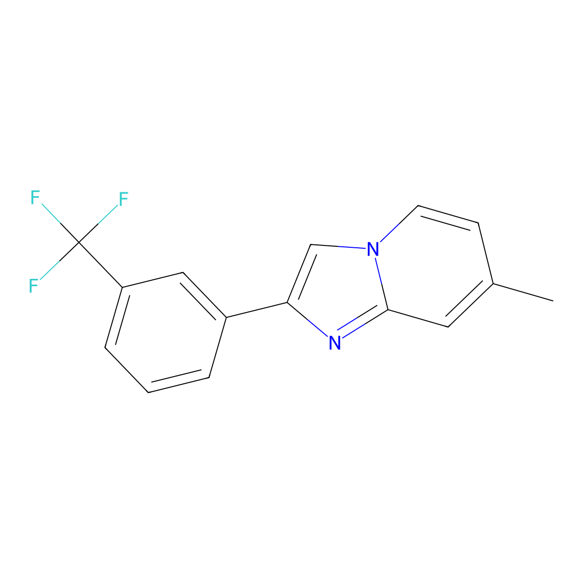 7-Methyl-2-[3-(trifluoromethyl)phenyl]imidazo[1,2-a]pyridine molecular structure, CAS 478040-76-5