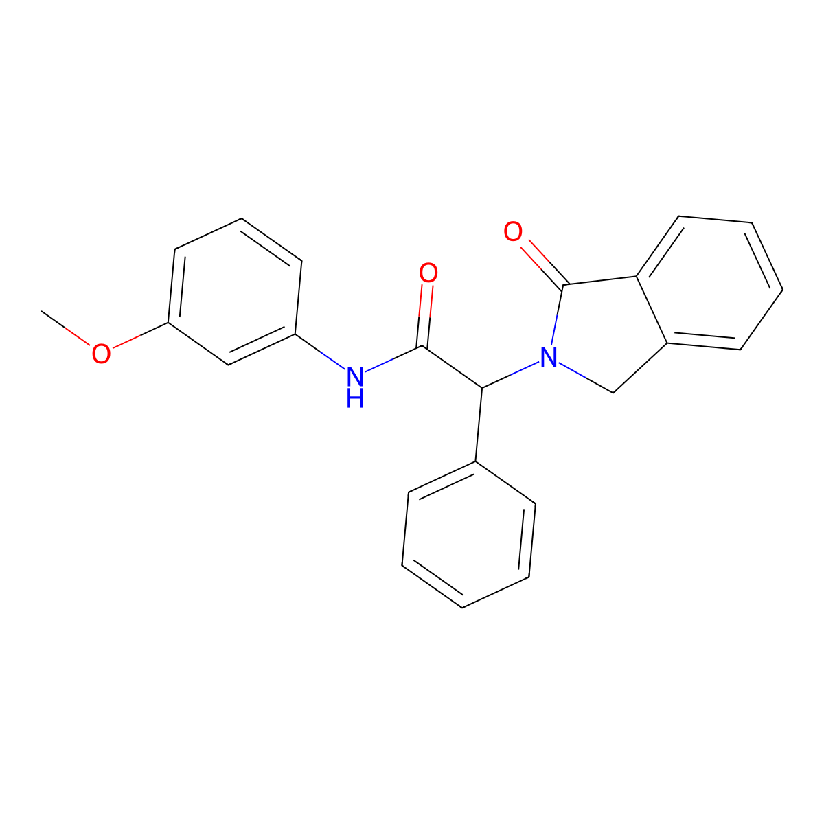 N-(3-methoxyphenyl)-2-(3-oxo-1H-isoindol-2-yl)-2-phenylacetamide molecular structure, CAS 478040-81-2
