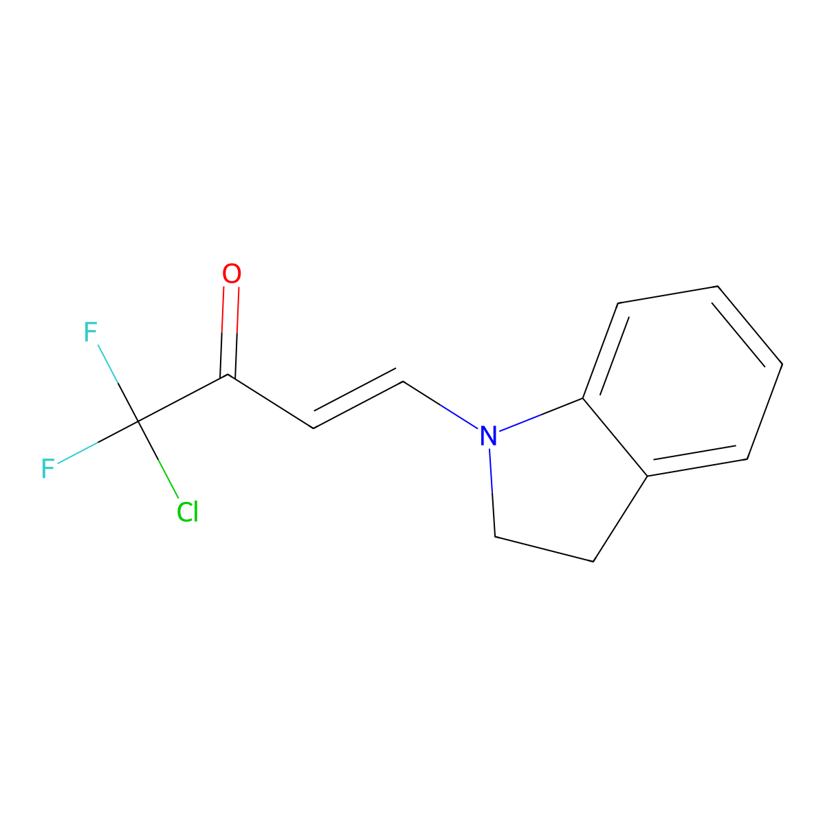 (E)-1-chloro-4-(2,3-dihydro-1H-indol-1-yl)-1,1-difluoro-3-buten-2-one molecular structure, CAS 478040-82-3