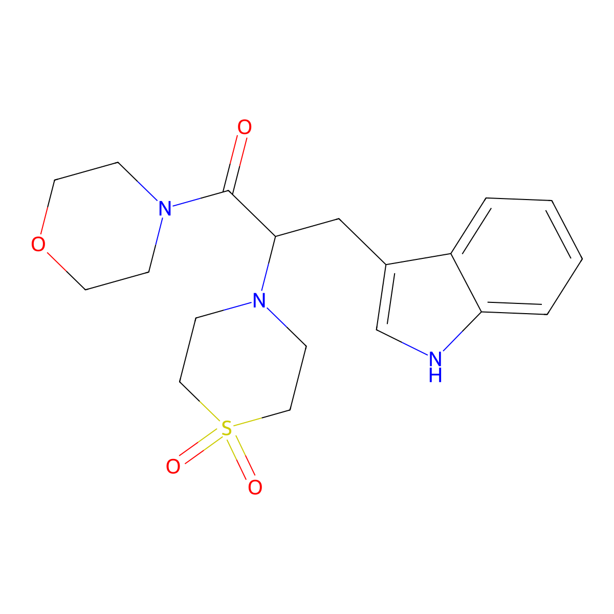 4-[1-(1H-indol-3-ylmethyl)-2-morpholino-2-oxoethyl]-1lambda~6~,4-thiazinane-1,1-dione molecular structure, CAS 478040-84-5