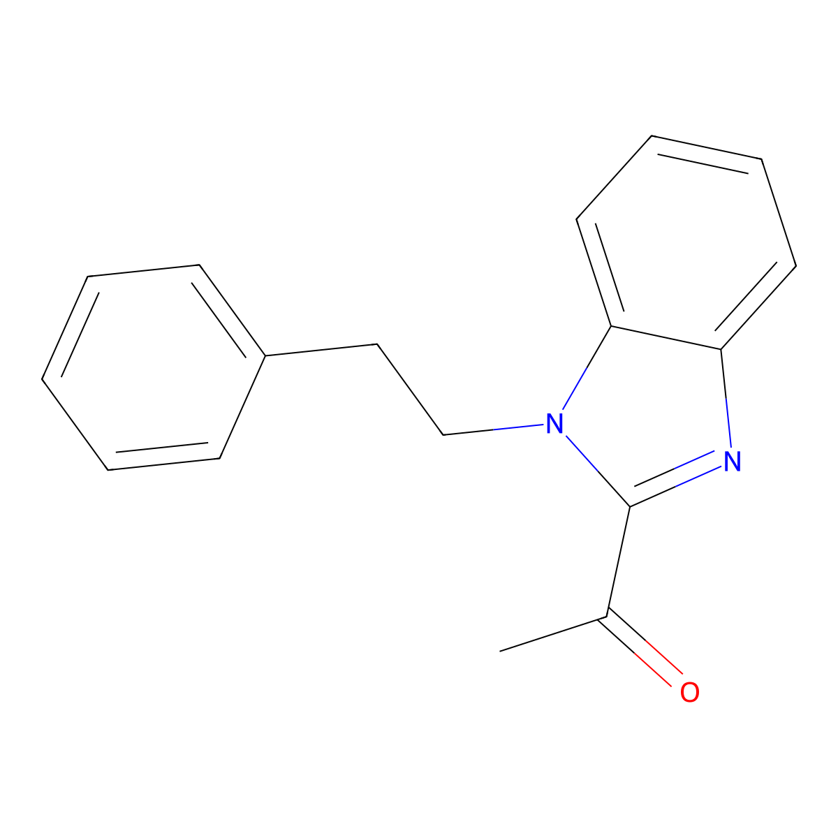 1-(1-phenethyl-1H-1,3-benzimidazol-2-yl)-1-ethanone molecular structure, CAS 478040-86-7
