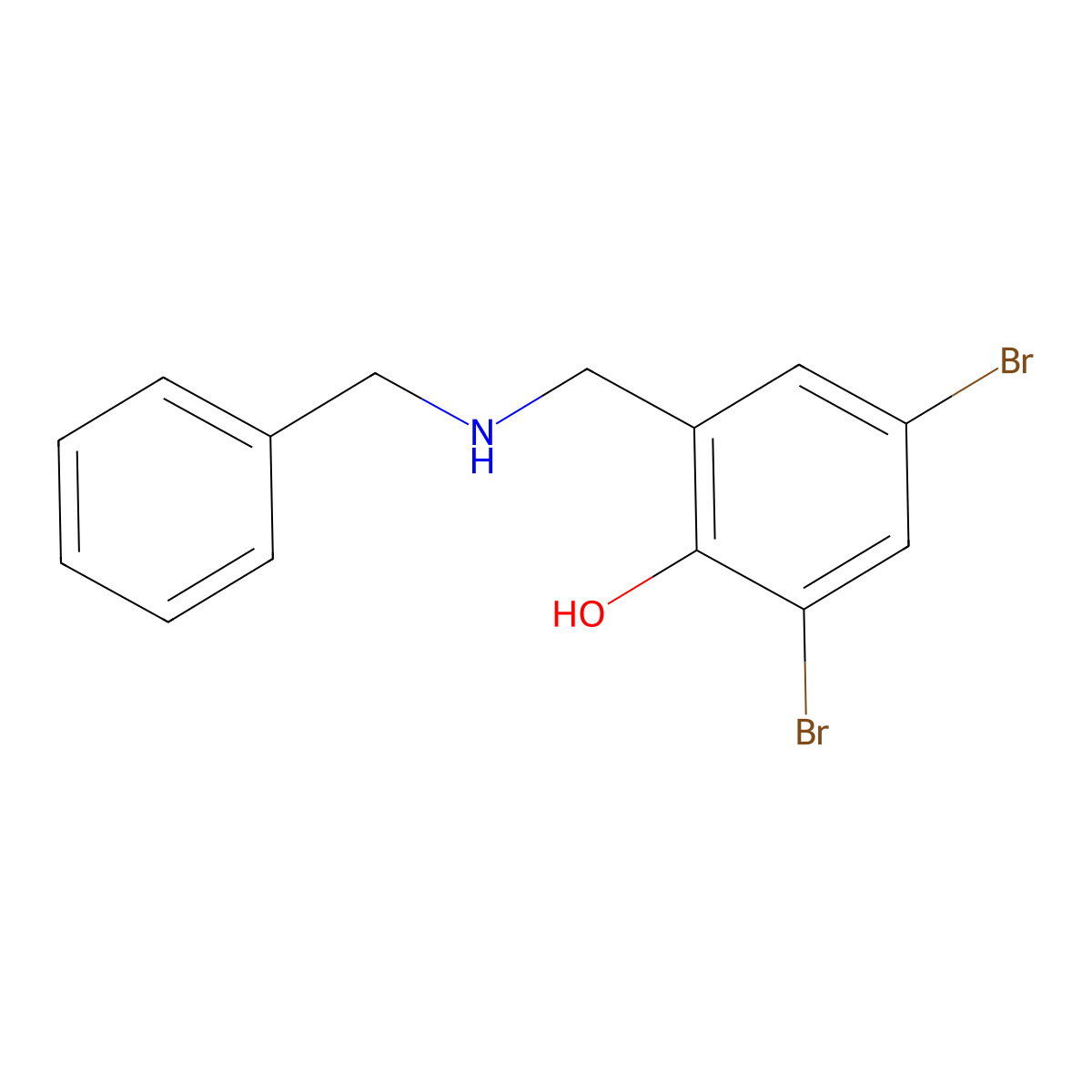 2-[(Benzylamino)methyl]-4,6-dibromobenzenol molecular structure, CAS 478040-88-9