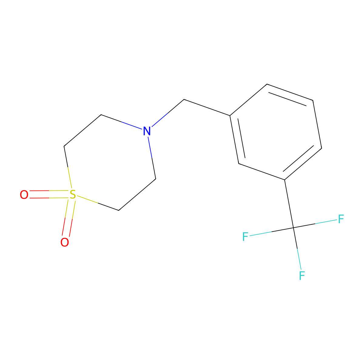 4-[3-(Trifluoromethyl)benzyl]-1lambda~6~,4-thiazinane-1,1-dione molecular structure, CAS 478040-90-3