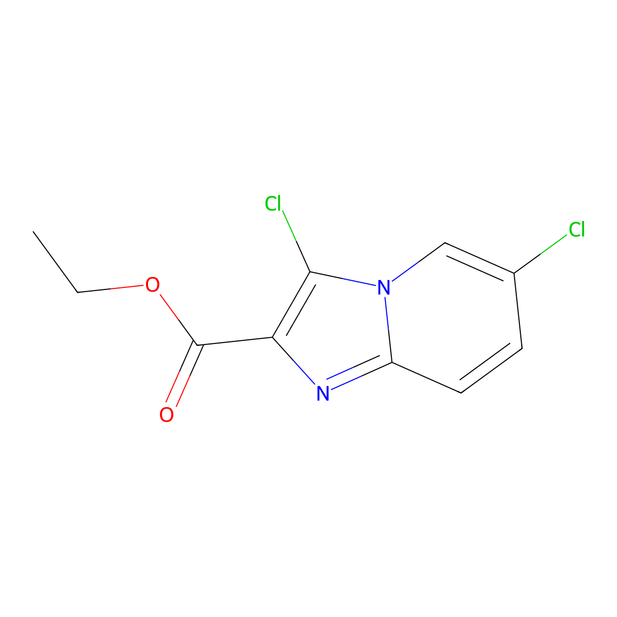 Ethyl 3,6-dichloroimidazo[1,2-a]pyridine-2-carboxylate molecular structure, CAS 478040-91-4