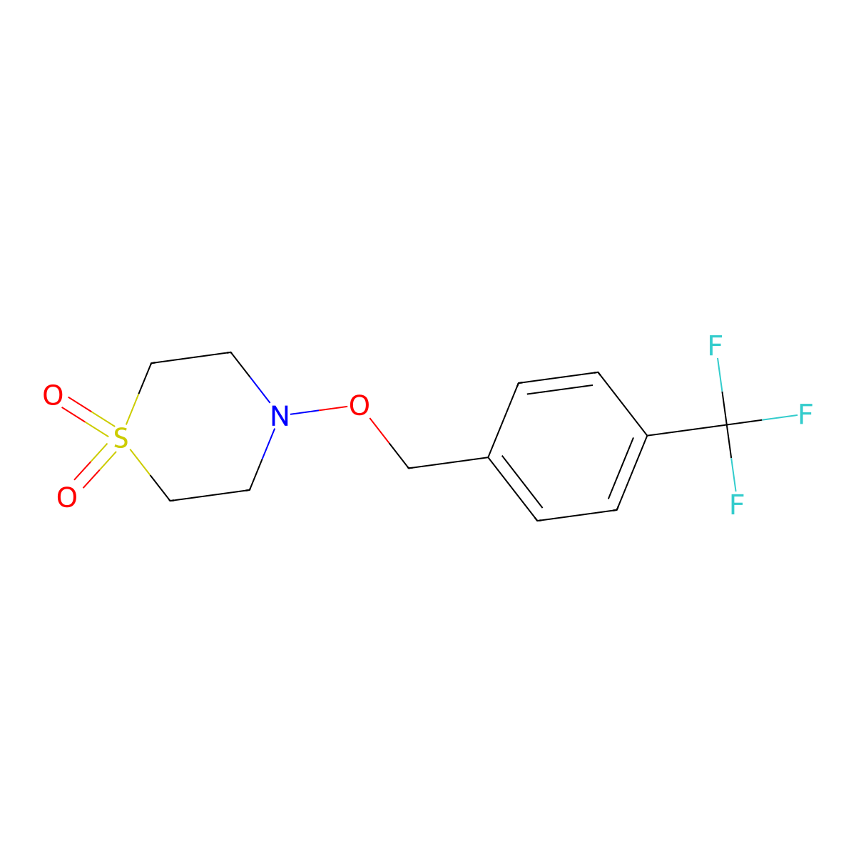 4-{[4-(Trifluoromethyl)benzyl]oxy}-1lambda~6~,4-thiazinane-1,1-dione molecular structure, CAS 478040-93-6