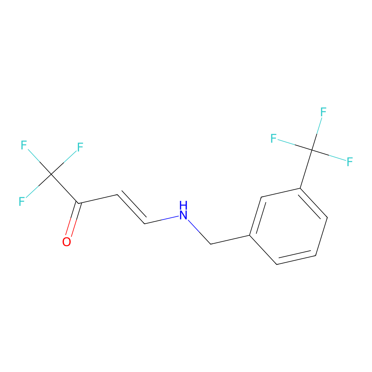 (E)-1,1,1-trifluoro-4-[[3-(trifluoromethyl)phenyl]methylamino]but-3-en-2-one molecular structure, CAS 478040-98-1