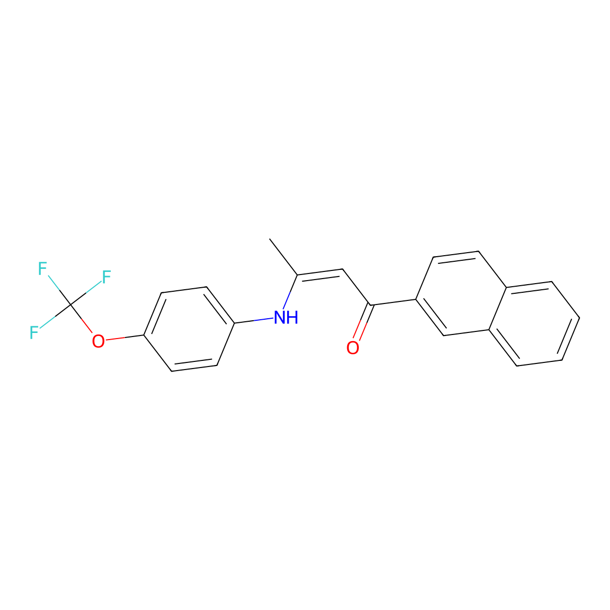 (2E)-1-(naphthalen-2-yl)-3-{[4-(trifluoromethoxy)phenyl]amino}but-2-en-1-one molecular structure, CAS 478041-00-8