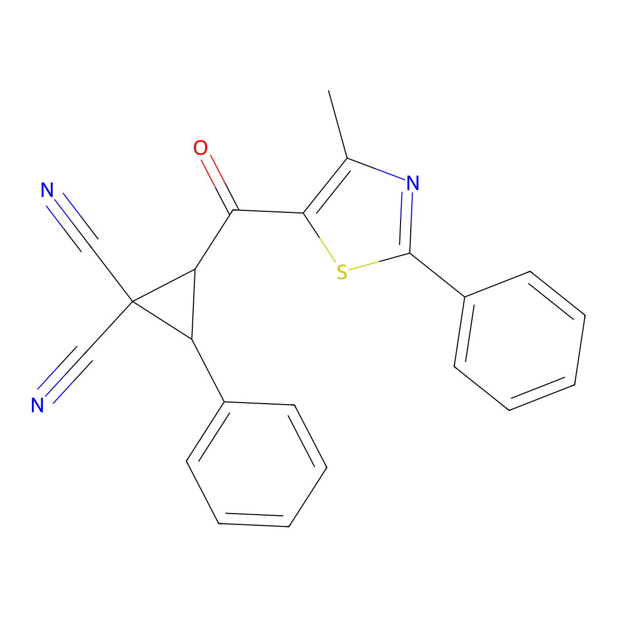 2-[(4-Methyl-2-phenyl-1,3-thiazol-5-yl)carbonyl]-3-phenyl-1,1-cyclopropanedicarbonitrile molecular structure, CAS 478041-06-4