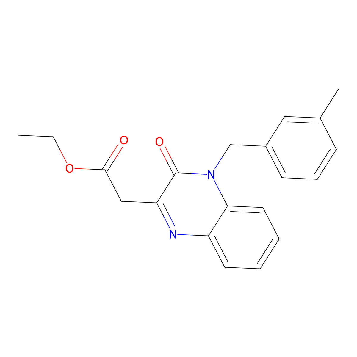Ethyl 2-[4-(3-methylbenzyl)-3-oxo-3,4-dihydro-2-quinoxalinyl]acetate molecular structure, CAS 478041-08-6
