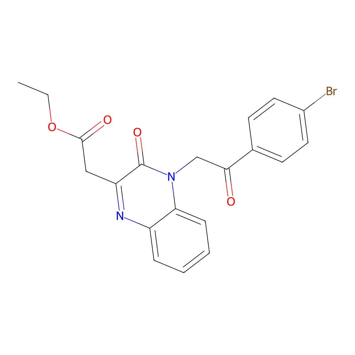 Ethyl 2-{4-[2-(4-bromophenyl)-2-oxoethyl]-3-oxo-3,4-dihydro-2-quinoxalinyl}acetate molecular structure, CAS 478041-09-7