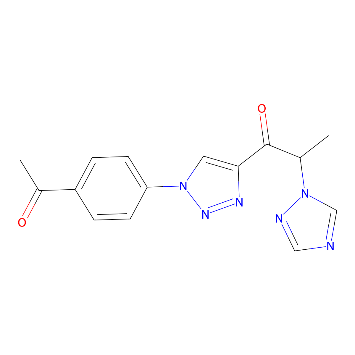 1-[1-(4-acetylphenyl)-1H-1,2,3-triazol-4-yl]-2-(1H-1,2,4-triazol-1-yl)-1-propanone molecular structure, CAS 478041-18-8