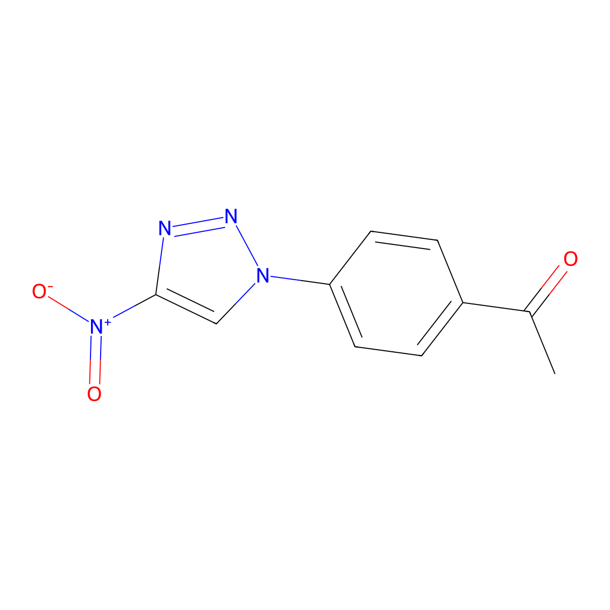 1-[4-(4-nitro-1H-1,2,3-triazol-1-yl)phenyl]-1-ethanone molecular structure, CAS 478041-21-3
