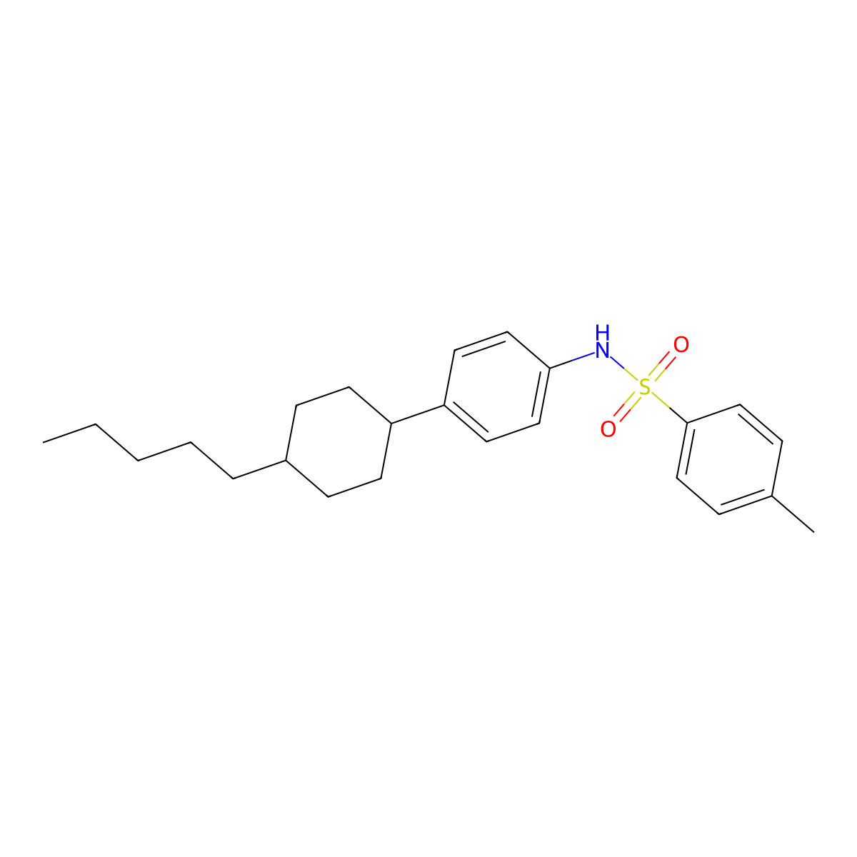 4-methyl-N-[4-(4-pentylcyclohexyl)phenyl]benzenesulfonamide molecular structure, CAS 478041-24-6