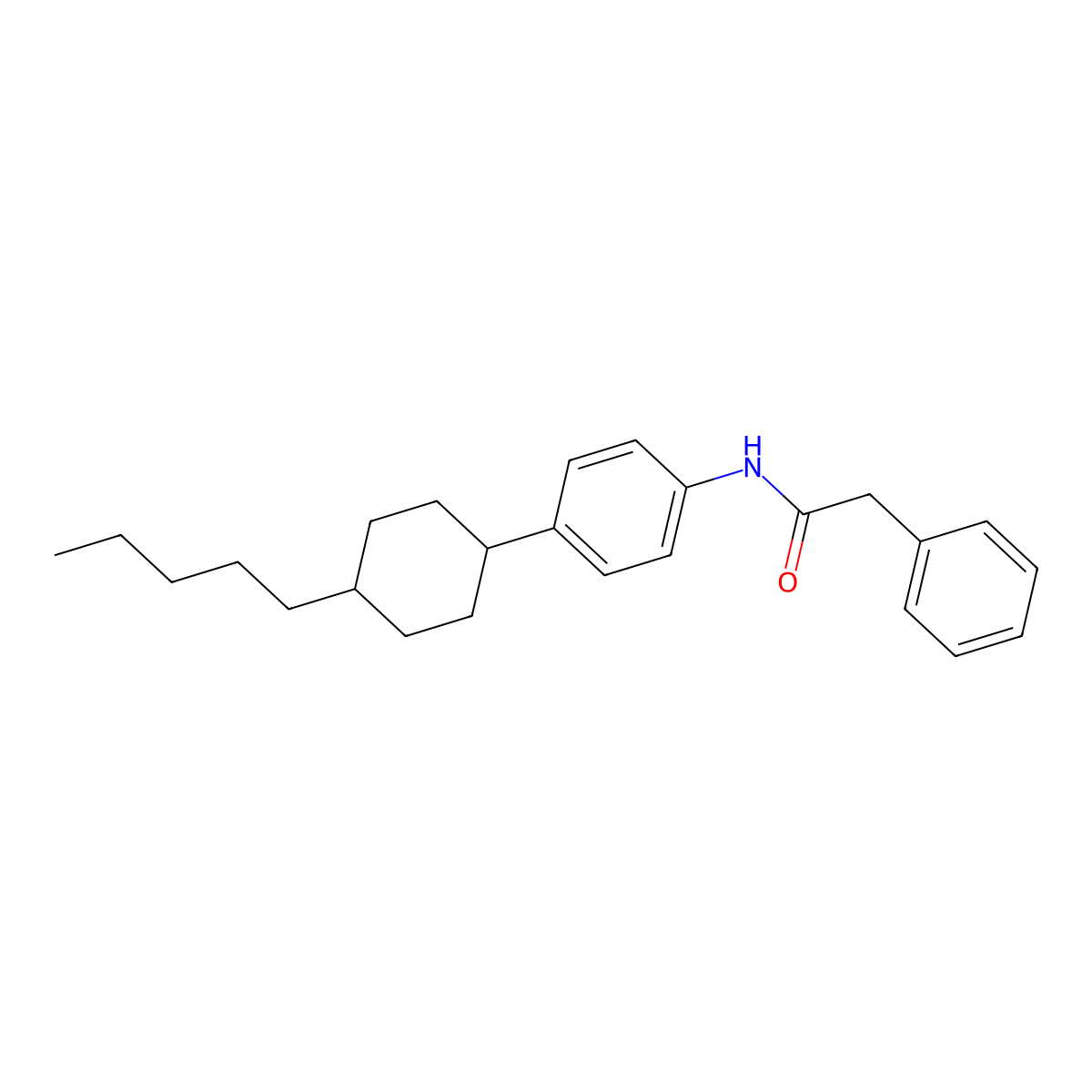 N-[4-(4-pentylcyclohexyl)phenyl]-2-phenylacetamide molecular structure, CAS 478041-25-7