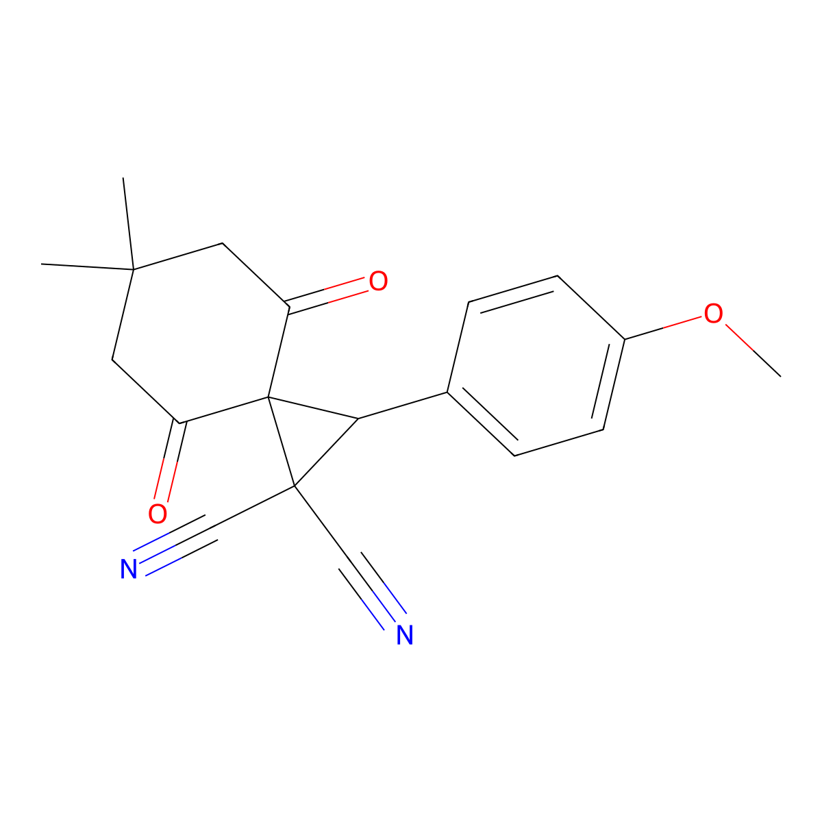 2-(4-Methoxyphenyl)-6,6-dimethyl-4,8-dioxospiro[2.5]octane-1,1-dicarbonitrile molecular structure, CAS 478041-28-0