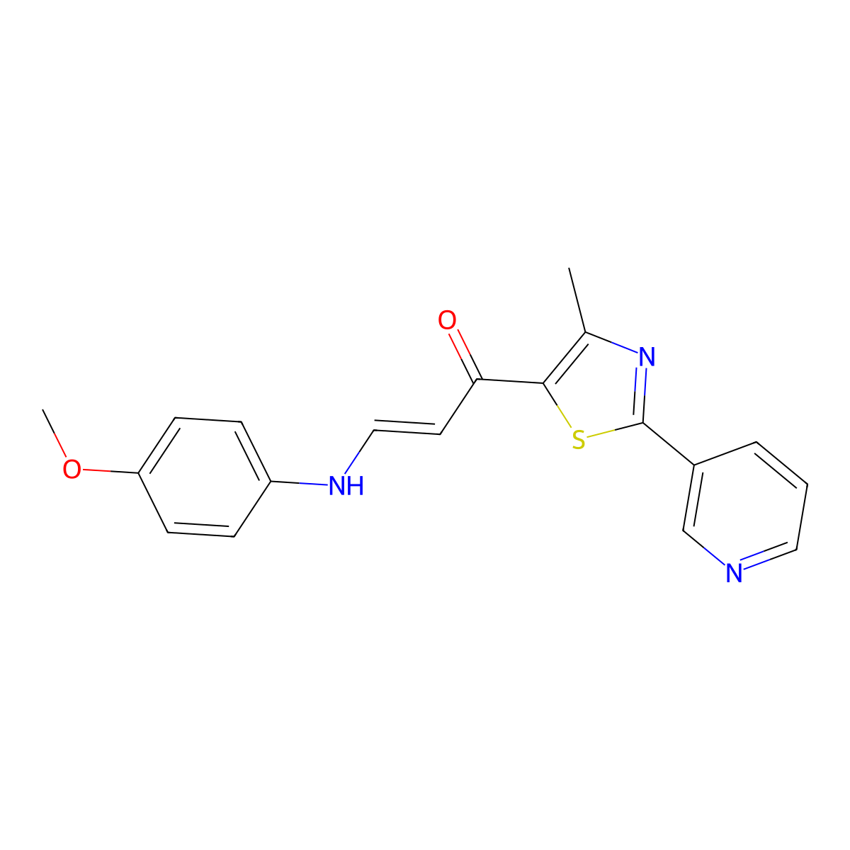 (E)-3-(4-methoxyanilino)-1-[4-methyl-2-(3-pyridinyl)-1,3-thiazol-5-yl]-2-propen-1-one molecular structure, CAS 478041-29-1