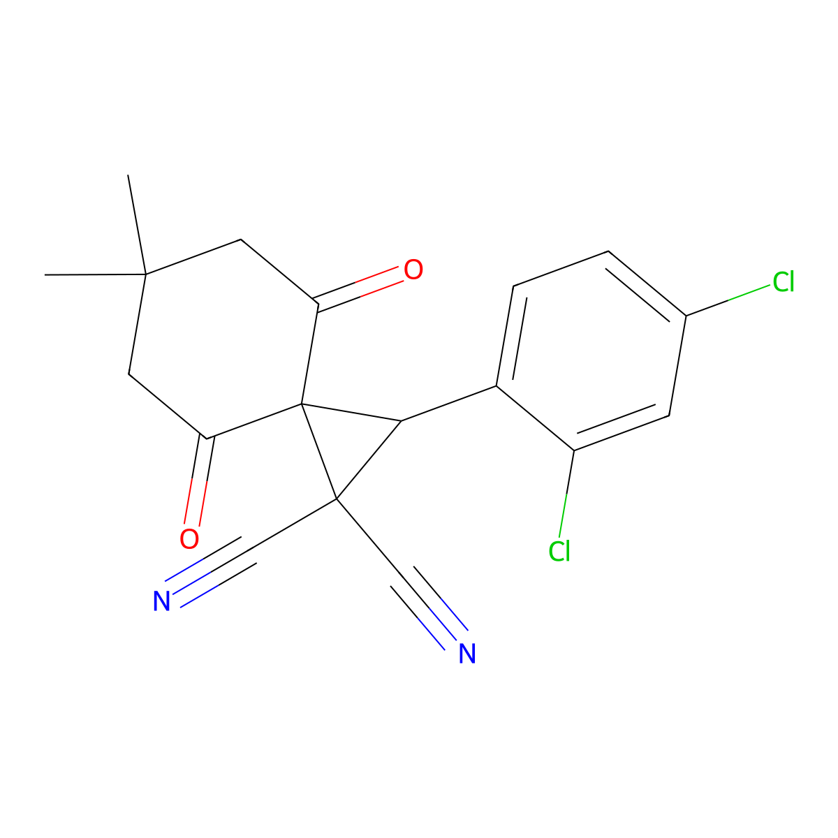 2-(2,4-Dichlorophenyl)-6,6-dimethyl-4,8-dioxospiro[2.5]octane-1,1-dicarbonitrile molecular structure, CAS 478041-32-6