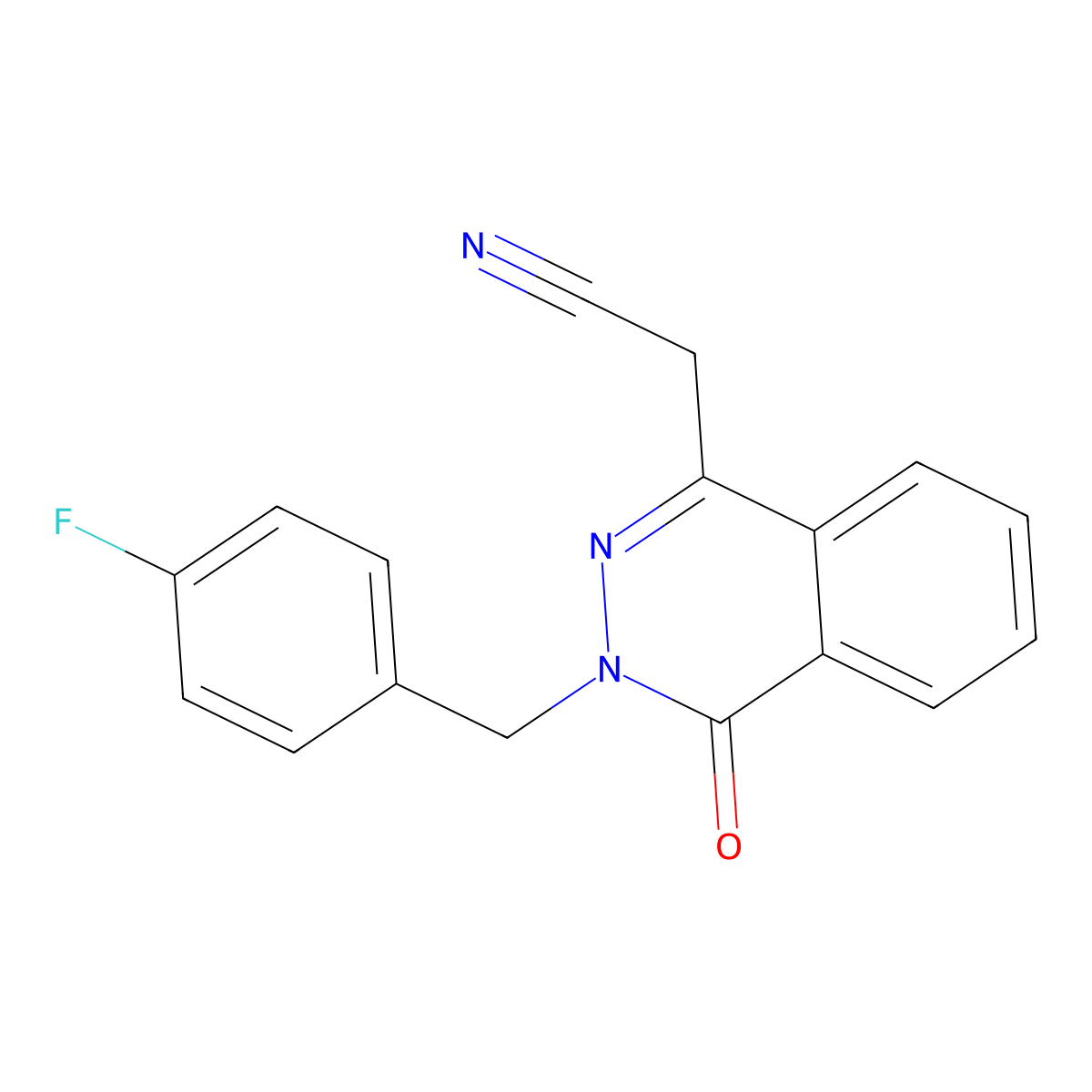 2-[3-(4-Fluorobenzyl)-4-oxo-3,4-dihydro-1-phthalazinyl]acetonitrile molecular structure, CAS 478041-35-9
