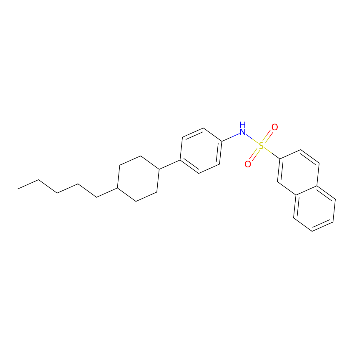 N-[4-(4-pentylcyclohexyl)phenyl]naphthalene-2-sulfonamide molecular structure, CAS 478041-36-0