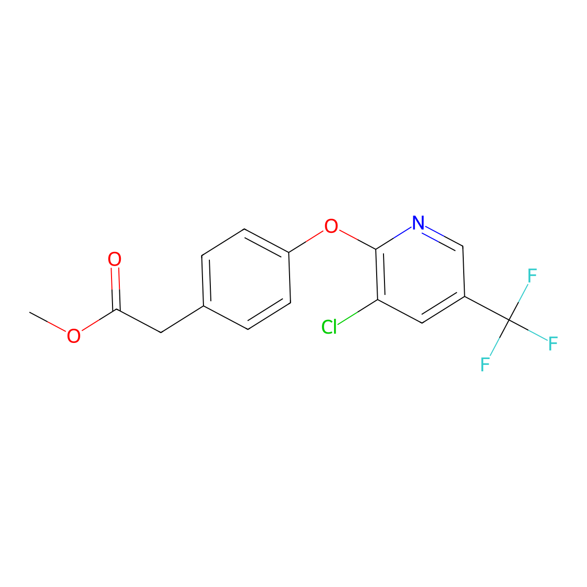 Methyl 2-(4-{[3-chloro-5-(trifluoromethyl)-2-pyridinyl]oxy}phenyl)acetate molecular structure, CAS 478041-38-2