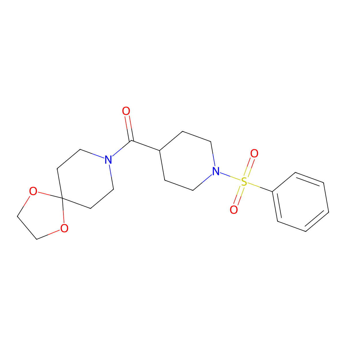 1,4-Dioxa-8-azaspiro[4.5]dec-8-yl[1-(phenylsulfonyl)-4-piperidinyl]methanone molecular structure, CAS 478041-47-3