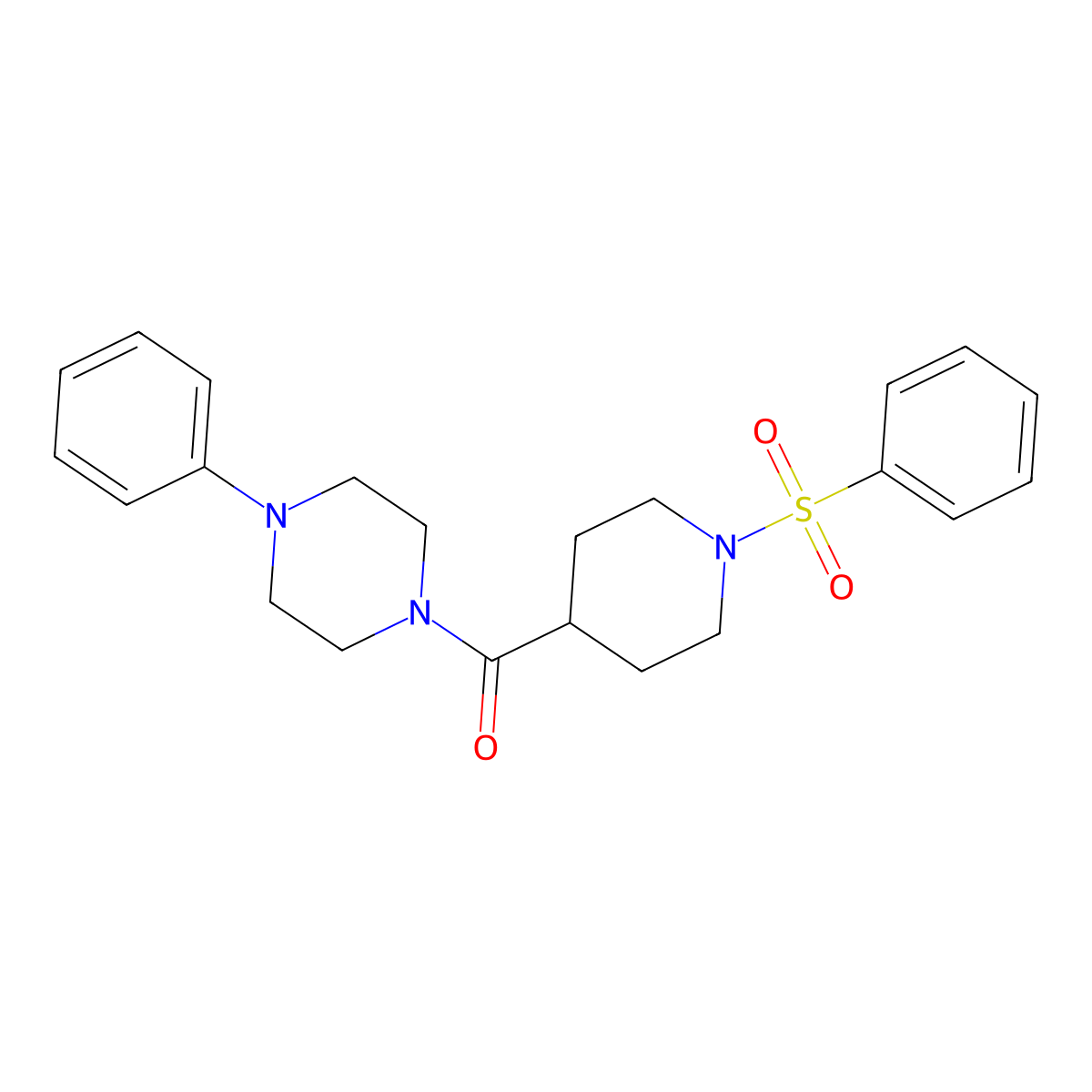 (4-Phenylpiperazino)[1-(phenylsulfonyl)-4-piperidinyl]methanone molecular structure, CAS 478041-49-5
