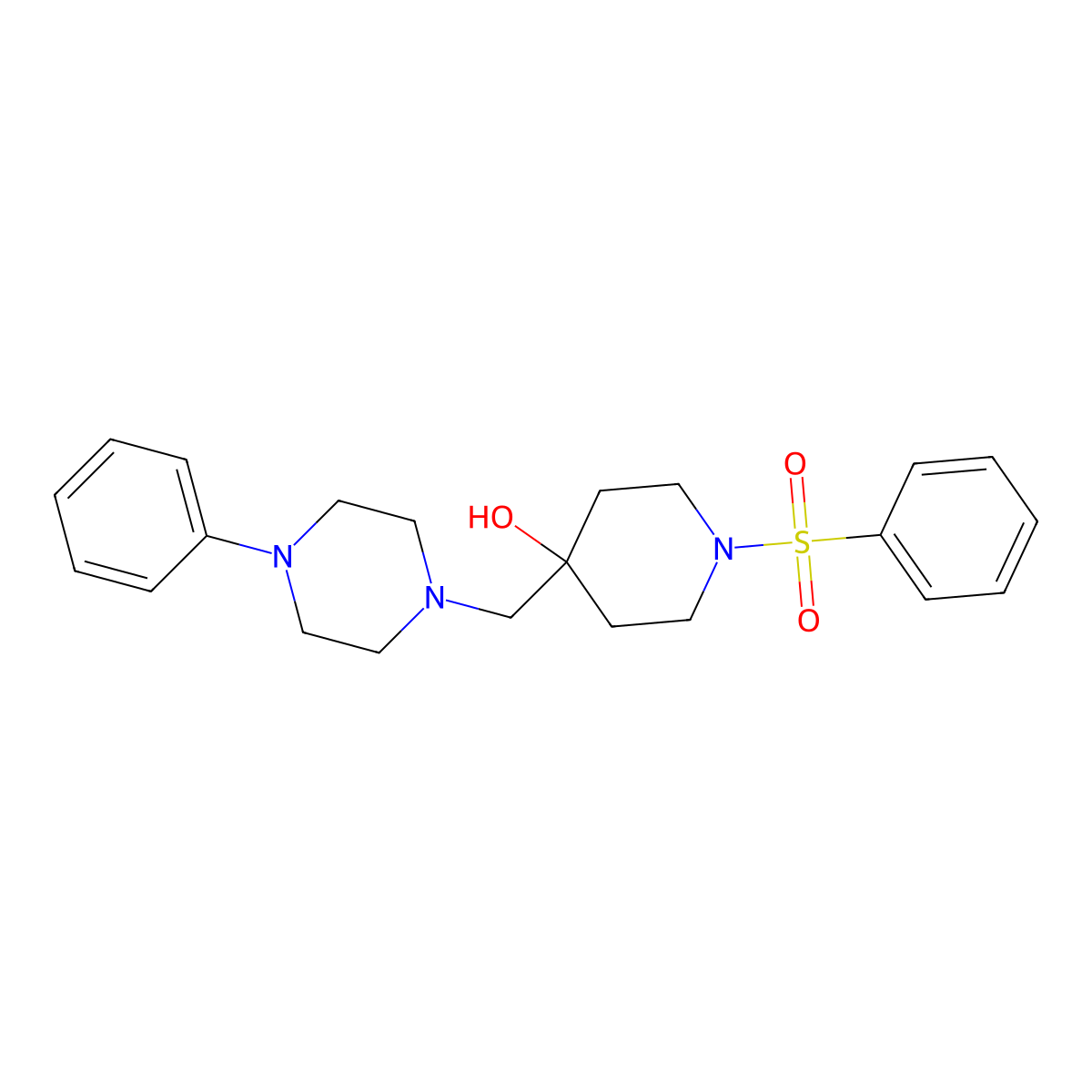 1-(Benzenesulfonyl)-4-[(4-phenylpiperazin-1-yl)methyl]piperidin-4-ol molecular structure, CAS 478041-57-5