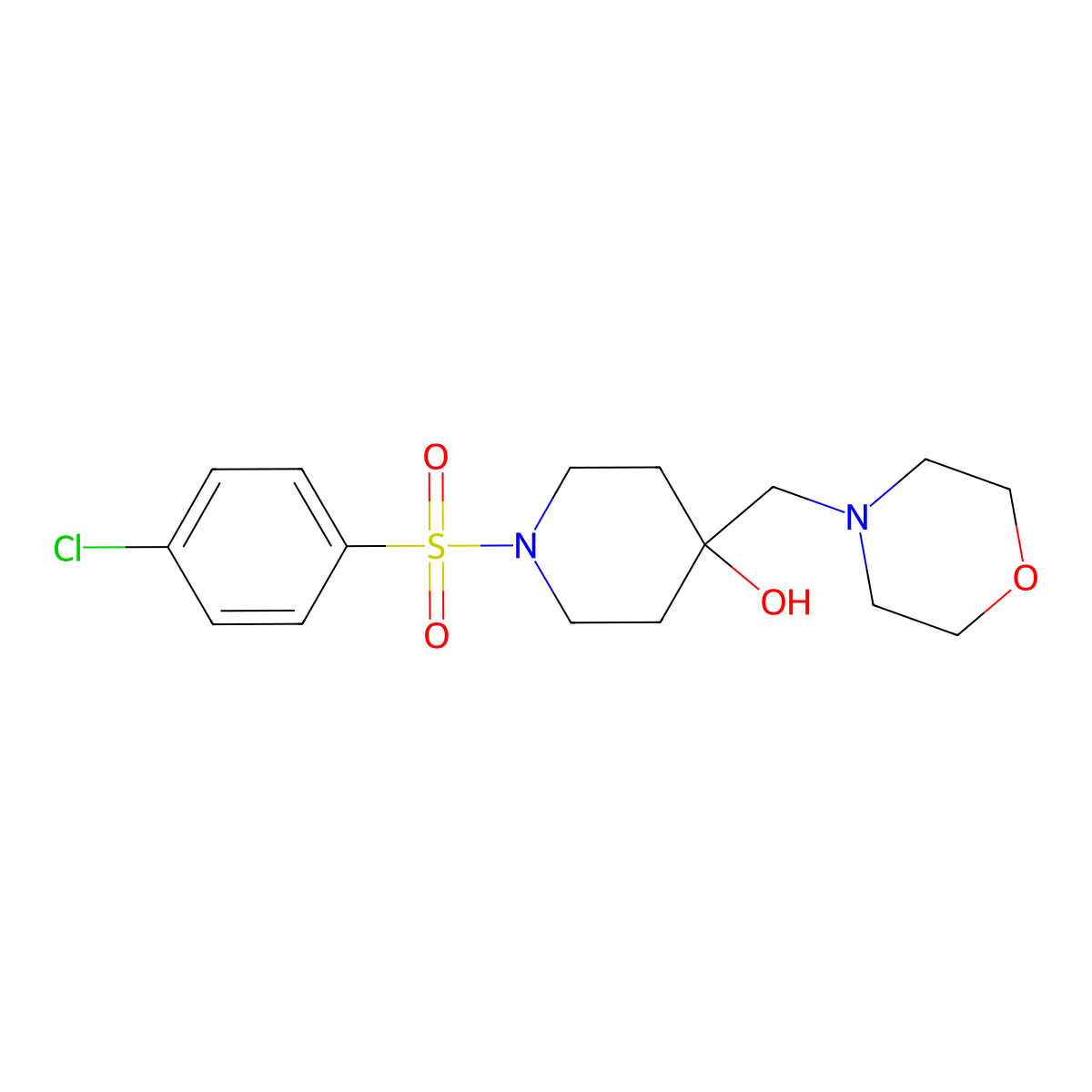 1-[(4-Chlorophenyl)sulfonyl]-4-(morpholinomethyl)-4-piperidinol molecular structure, CAS 478041-61-1