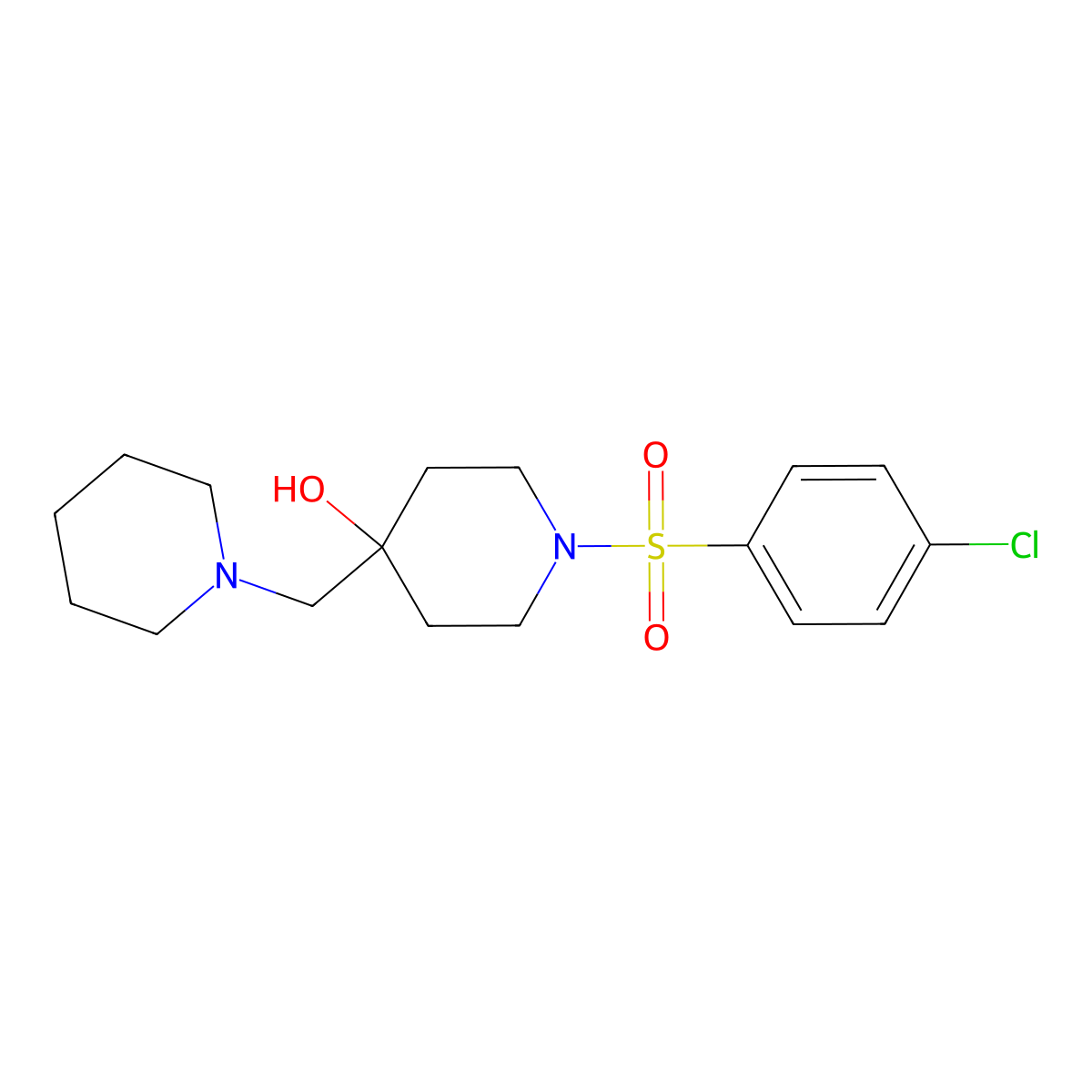 1-[(4-Chlorophenyl)sulfonyl]-4-(piperidinomethyl)-4-piperidinol molecular structure, CAS 478041-63-3