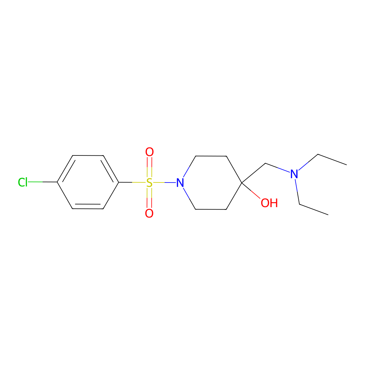 1-[(4-Chlorophenyl)sulfonyl]-4-[(diethylamino)methyl]-4-piperidinol molecular structure, CAS 478041-66-6