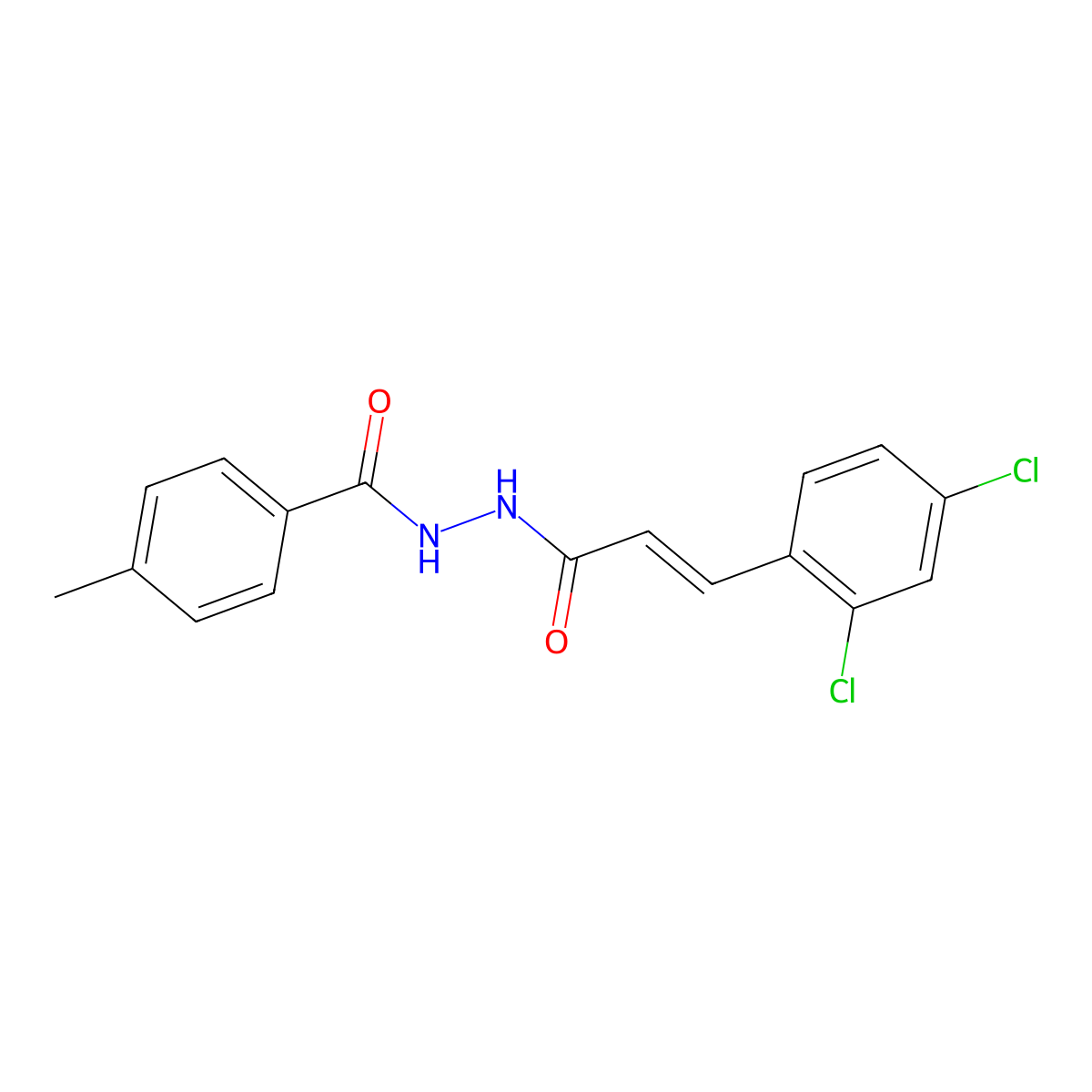 N'-[(E)-3-(2,4-dichlorophenyl)-2-propenoyl]-4-methylbenzenecarbohydrazide molecular structure, CAS 478041-74-6