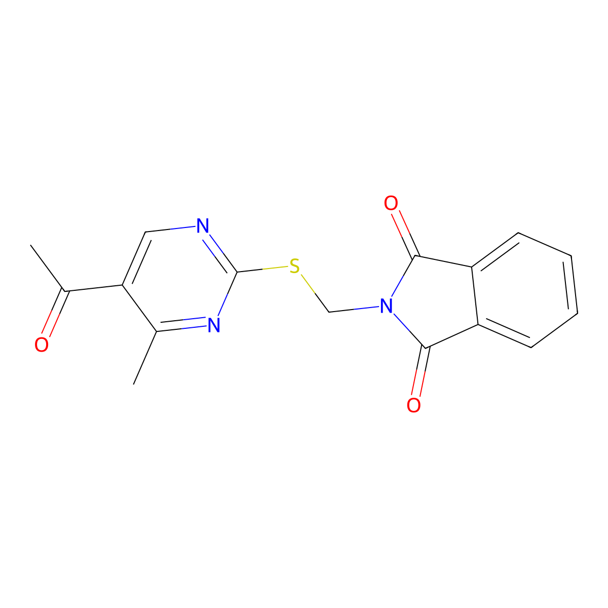 2-{[(5-acetyl-4-methyl-2-pyrimidinyl)sulfanyl]methyl}-1H-isoindole-1,3(2H)-dione molecular structure, CAS 478041-95-1
