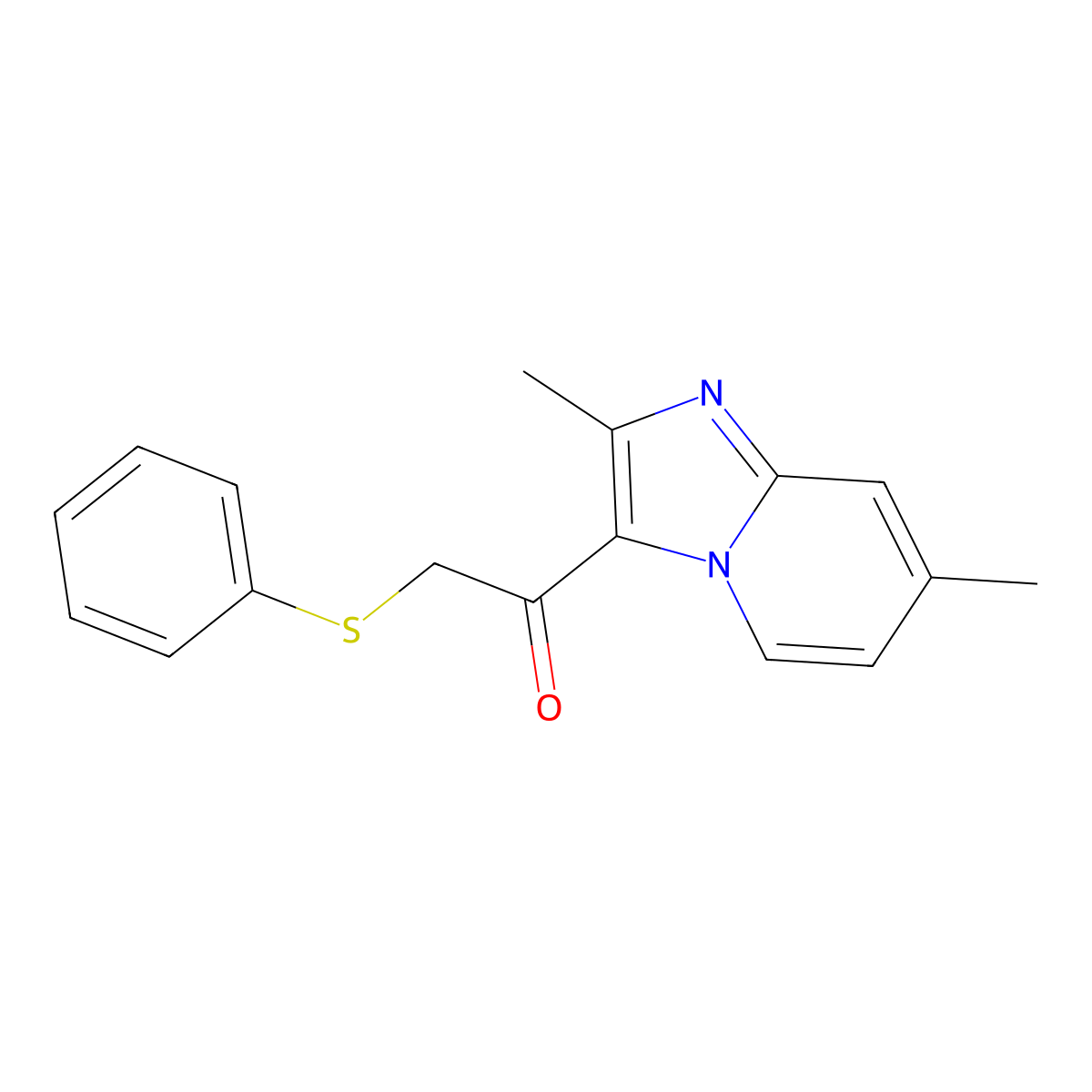 1-(2,7-Dimethylimidazo[1,2-a]pyridin-3-yl)-2-(phenylsulfanyl)-1-ethanone molecular structure, CAS 478042-03-4
