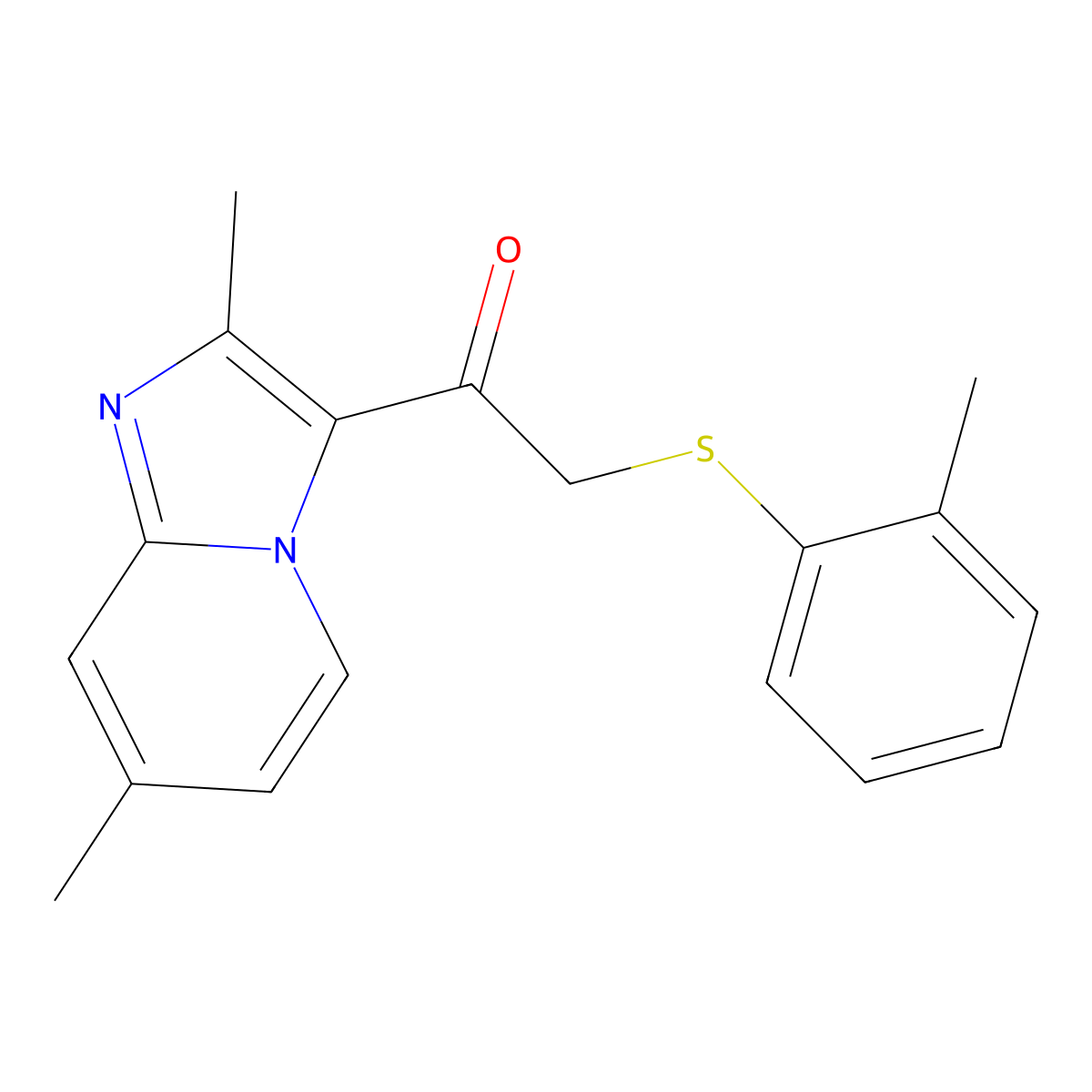 1-(2,7-Dimethylimidazo[1,2-a]pyridin-3-yl)-2-[(2-methylphenyl)sulfanyl]-1-ethanone molecular structure, CAS 478042-06-7