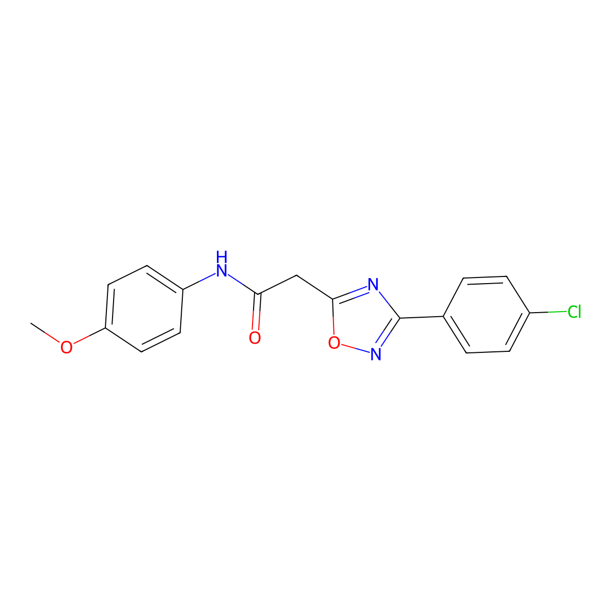 2-[3-(4-chlorophenyl)-1,2,4-oxadiazol-5-yl]-N-(4-methoxyphenyl)acetamide molecular structure, CAS 478042-37-4