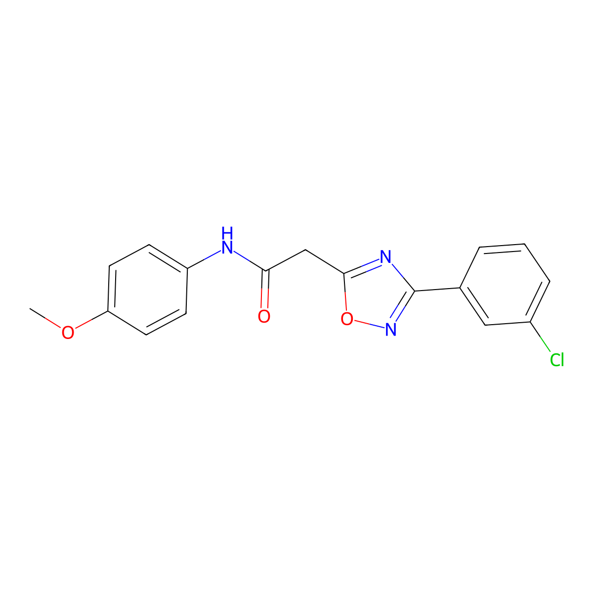 2-[3-(3-chlorophenyl)-1,2,4-oxadiazol-5-yl]-N-(4-methoxyphenyl)acetamide molecular structure, CAS 478042-39-6