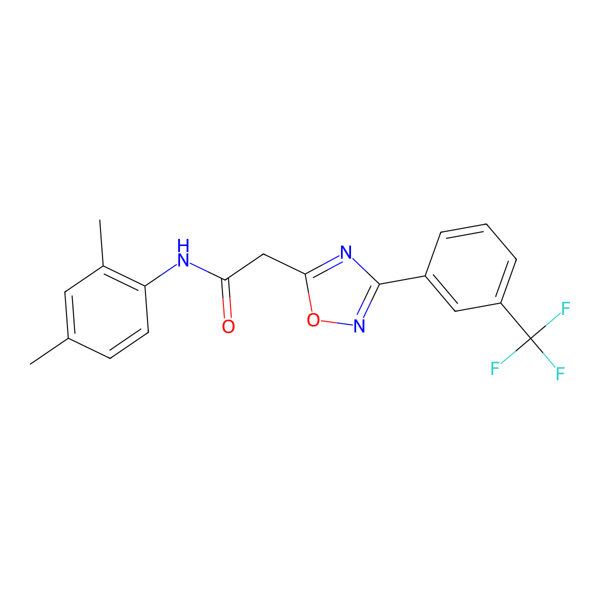 N-(2,4-dimethylphenyl)-2-{3-[3-(trifluoromethyl)phenyl]-1,2,4-oxadiazol-5-yl}acetamide molecular structure, CAS 478042-40-9