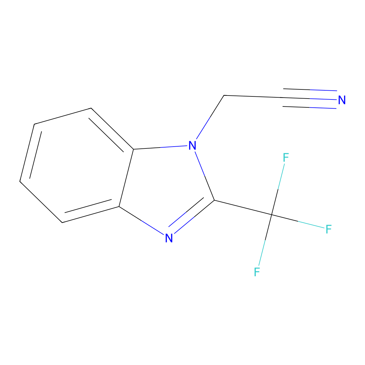 2-[2-(trifluoromethyl)-1H-1,3-benzodiazol-1-yl]acetonitrile molecular structure, CAS 478042-43-2