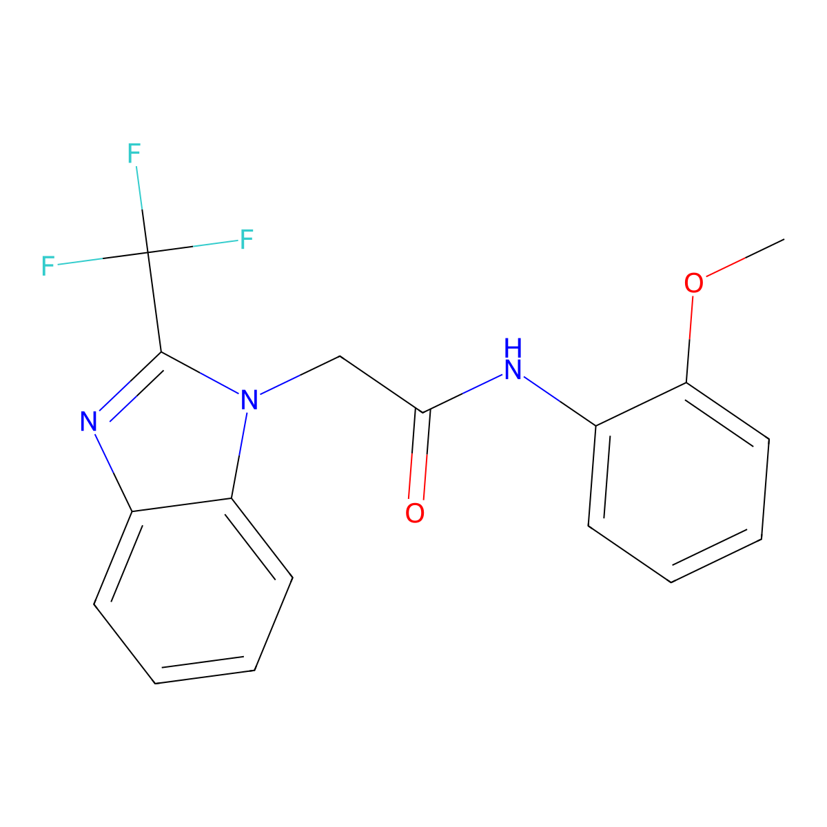 N-(2-methoxyphenyl)-2-[2-(trifluoromethyl)benzimidazol-1-yl]acetamide molecular structure, CAS 478042-47-6