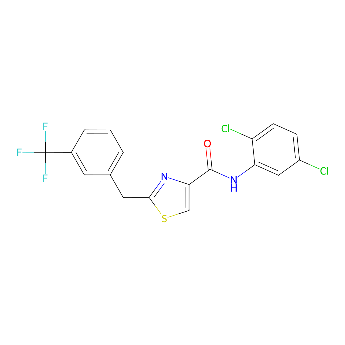 N-(2,5-dichlorophenyl)-2-[3-(trifluoromethyl)benzyl]-1,3-thiazole-4-carboxamide molecular structure, CAS 478042-53-4