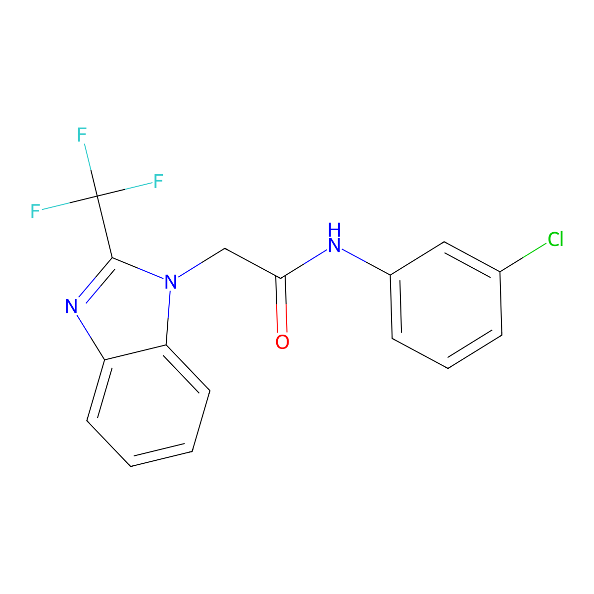 N-(3-chlorophenyl)-2-[2-(trifluoromethyl)-1H-1,3-benzimidazol-1-yl]acetamide molecular structure, CAS 478042-58-9