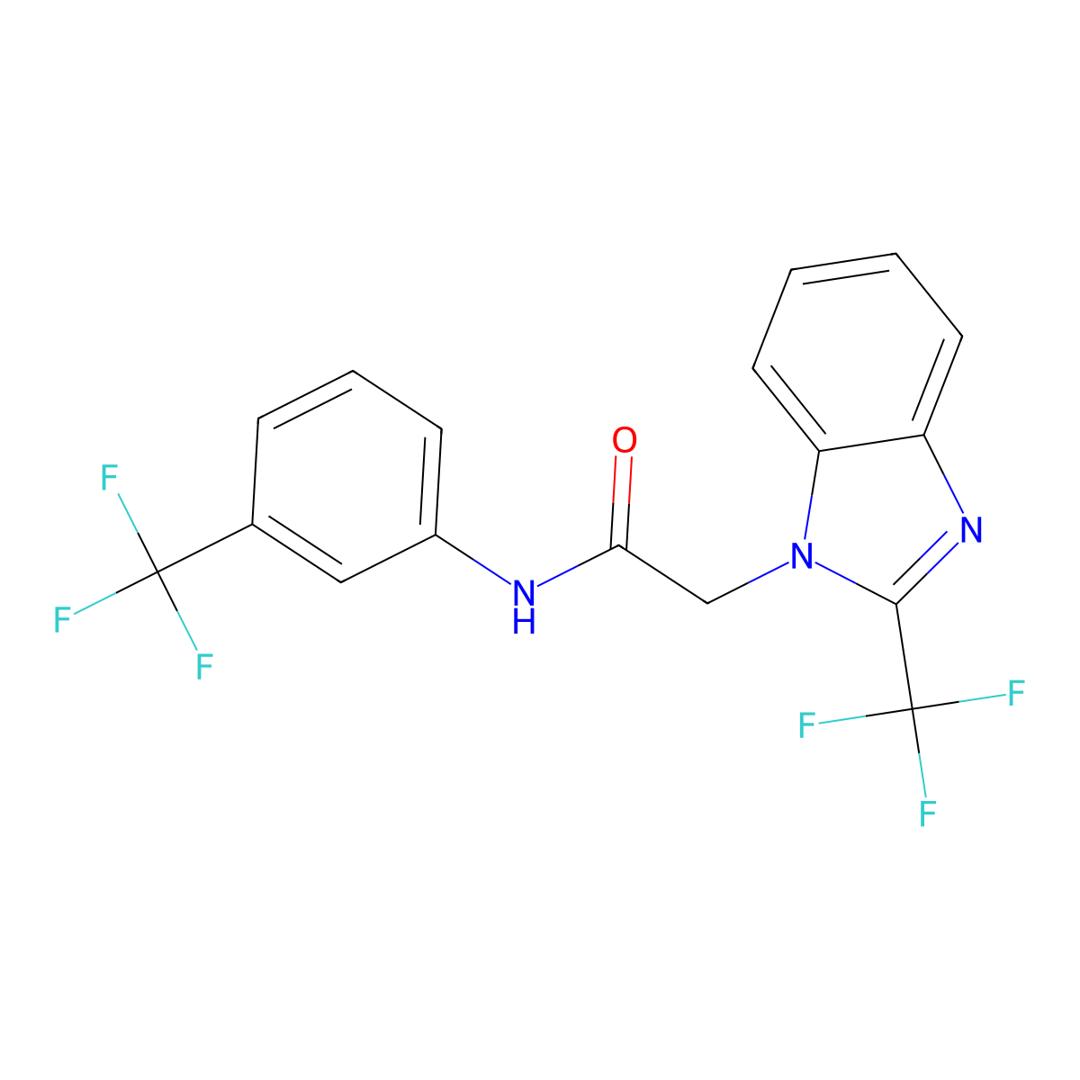 2-[2-(trifluoromethyl)-1H-1,3-benzimidazol-1-yl]-N-[3-(trifluoromethyl)phenyl]acetamide molecular structure, CAS 478042-60-3