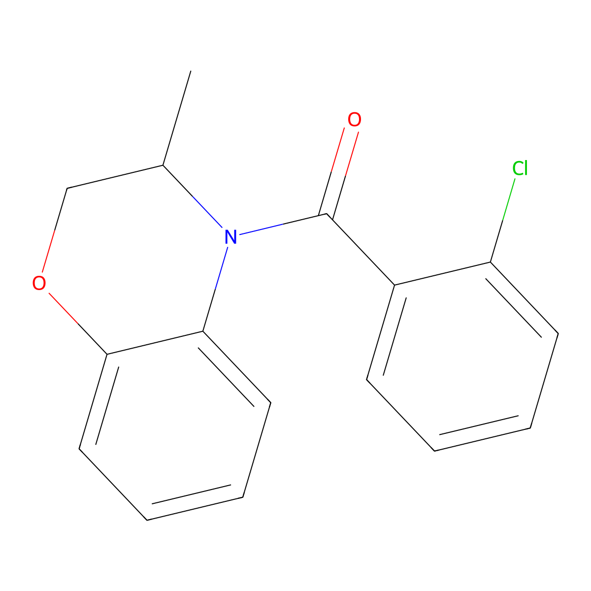 (2-chlorophenyl)(3-methyl-2,3-dihydro-4H-1,4-benzoxazin-4-yl)methanone molecular structure, CAS 478043-10-6