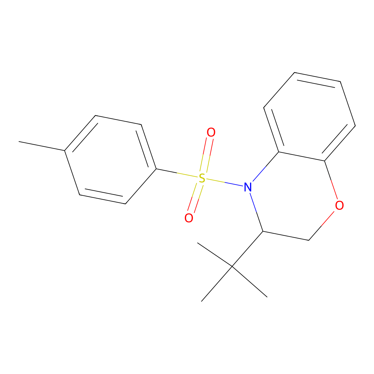 3-(tert-butyl)-4-[(4-methylphenyl)sulfonyl]-3,4-dihydro-2H-1,4-benzoxazine molecular structure, CAS 478043-16-2