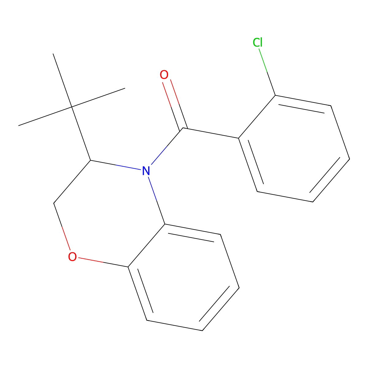 [3-(tert-butyl)-2,3-dihydro-4H-1,4-benzoxazin-4-yl](2-chlorophenyl)methanone molecular structure, CAS 478043-17-3