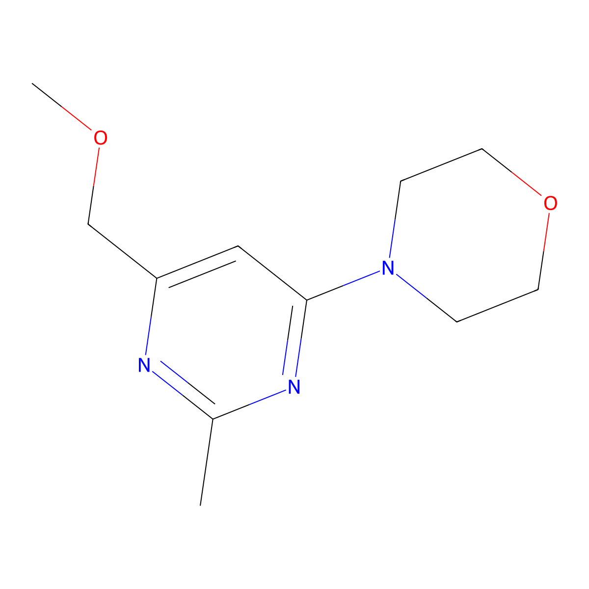 4-[6-(Methoxymethyl)-2-methylpyrimidin-4-yl]morpholine molecular structure, CAS 478043-19-5