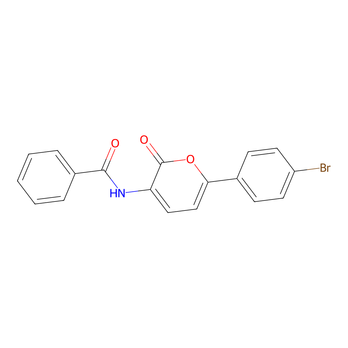N-[6-(4-bromophenyl)-2-oxopyran-3-yl]benzamide molecular structure, CAS 478043-21-9